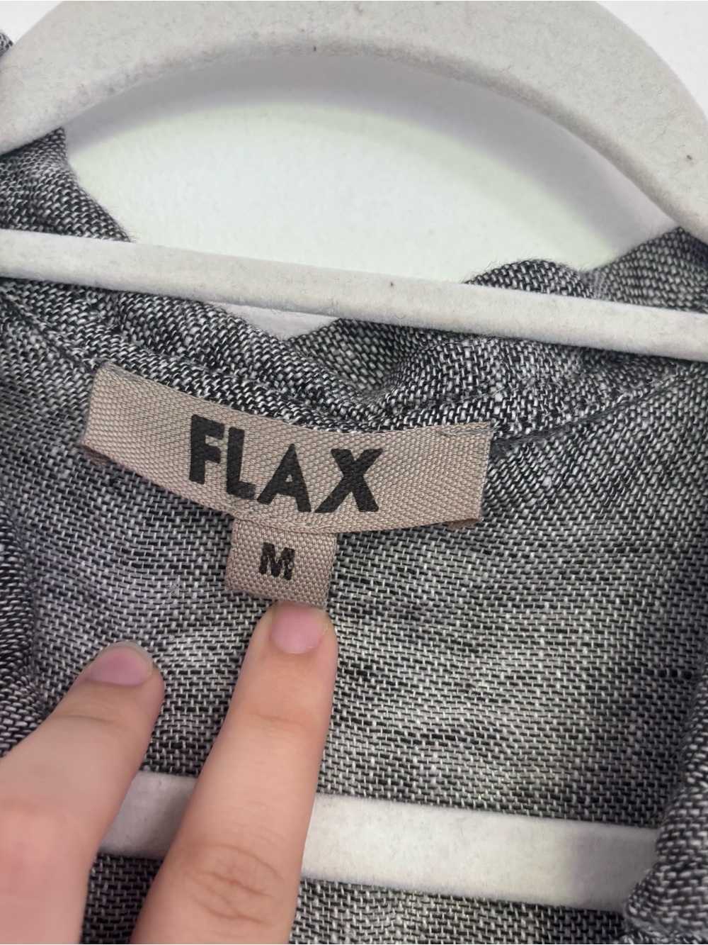 Flax grey linen button up collared shirt - Picture 2 of 8